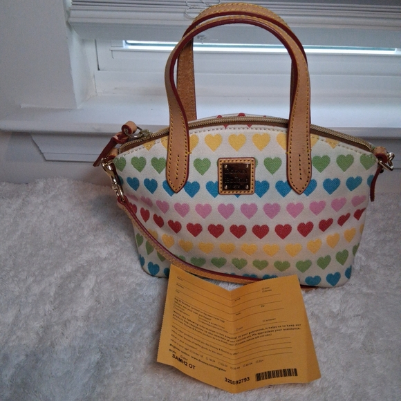 Dooney & Bourke Handbags - Dooney & Bourke Y2K Ruby Rainbow Candy Hearts Bitsy Satchel Crossbody Bag